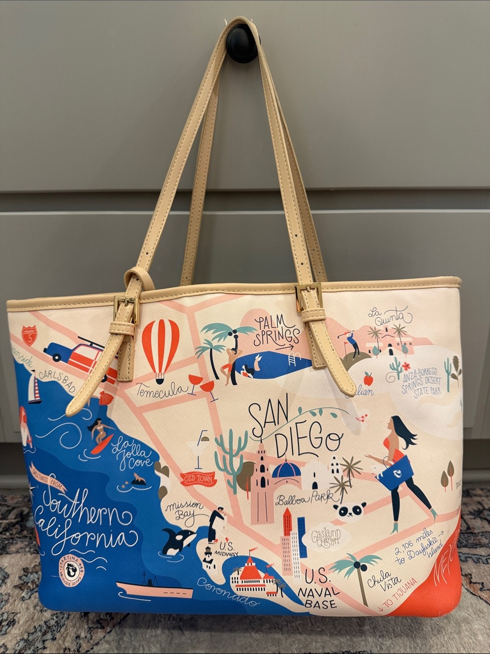 Spartina Southern California Small Tote (w/ Zipper)